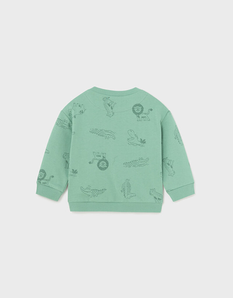 Mayoral L/S Green Printed Pullover