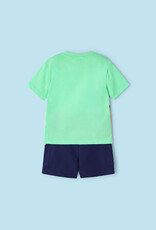 Mayoral Lime Top w/Navy Shorts Set