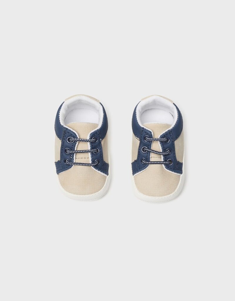 Mayoral Infant Sneakers Tan w/Blue Trim
