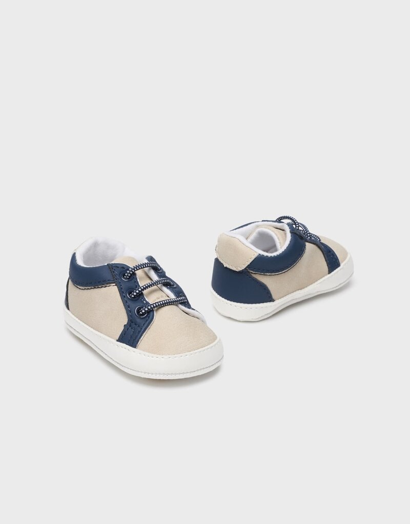 Mayoral Infant Sneakers Tan w/Blue Trim