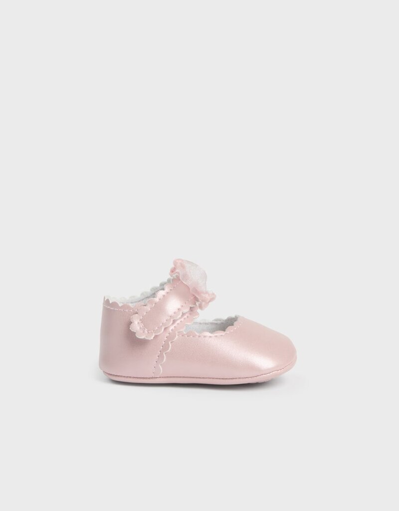 Mayoral Newborn Pink Bow Mary Jane Shoe