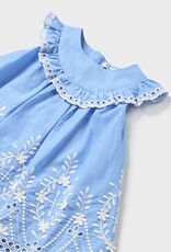 Mayoral Lt Blue Embroidered Dress