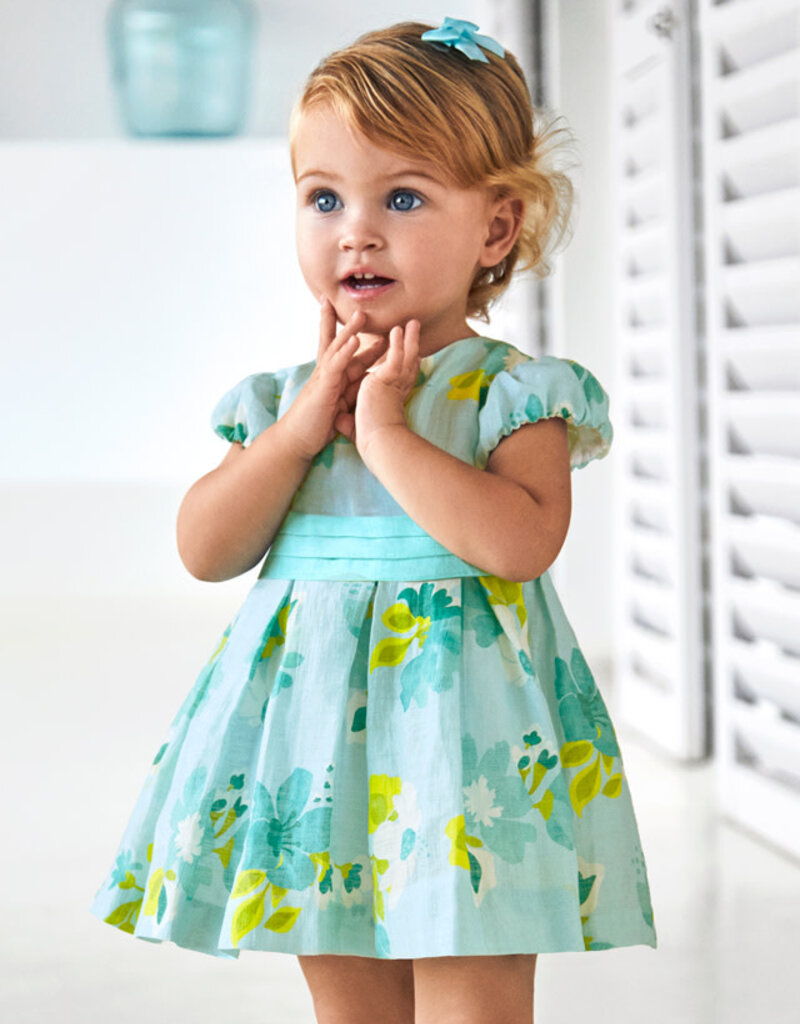 Mayoral Mint Green Watercolor Dress