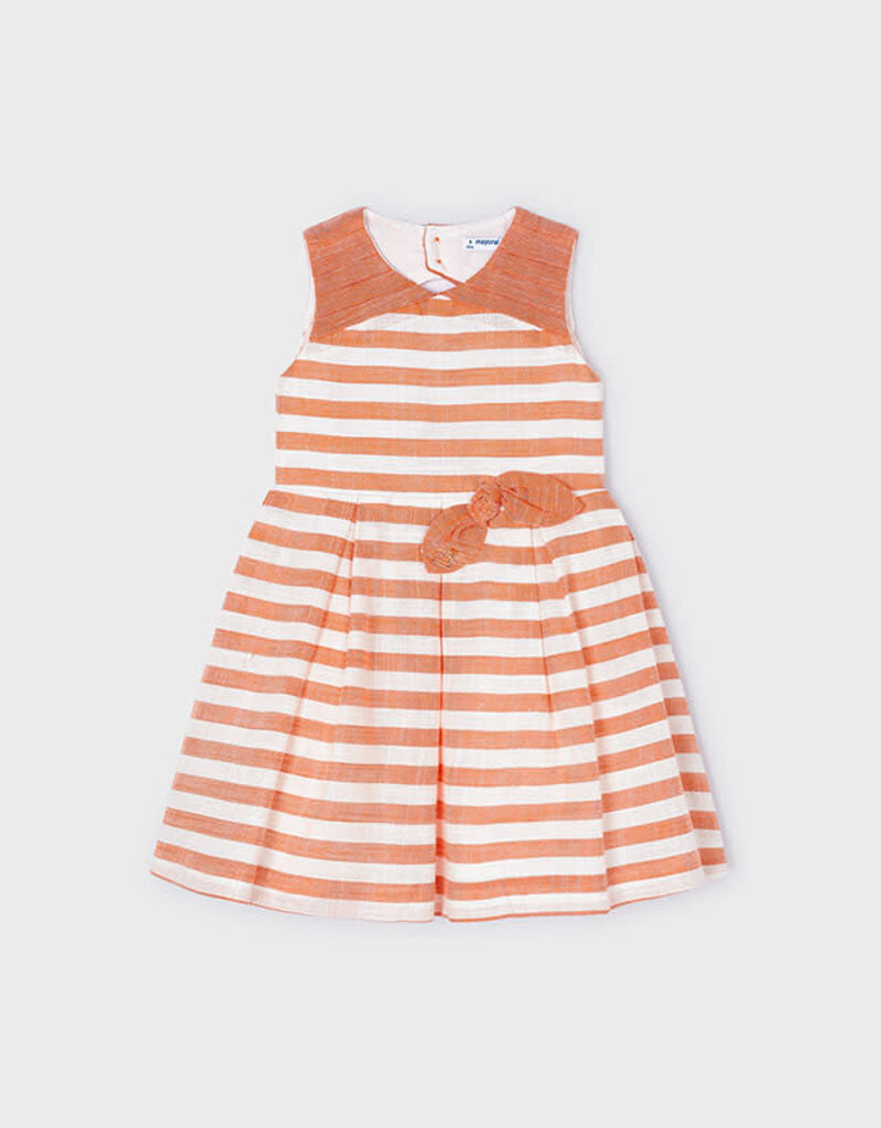 Mayoral Orange Sleeveless Stripe Dress
