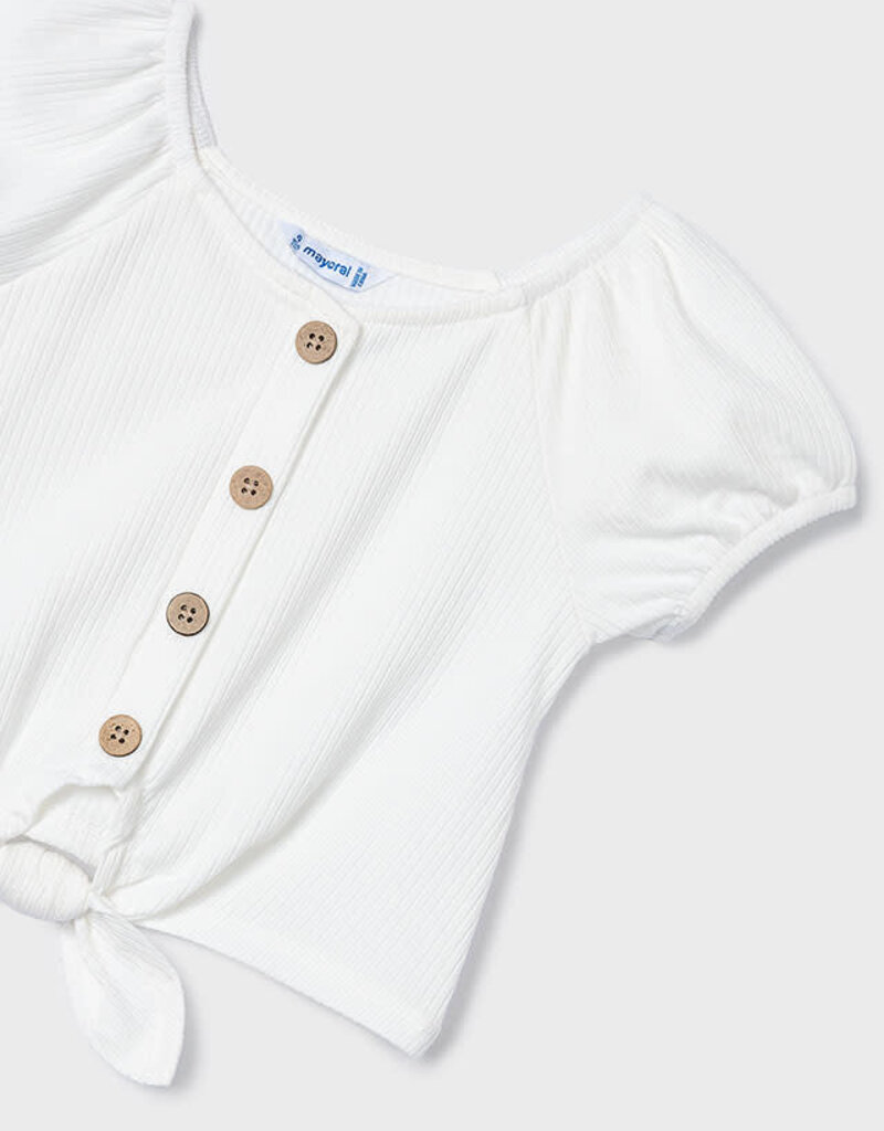 Mayoral White Button Up S/S Top