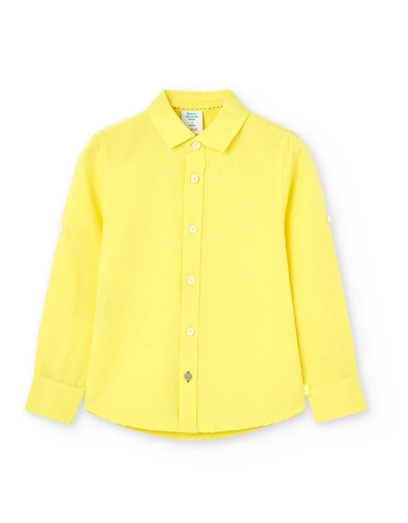 Boys L/S Yellow Linen Shirt