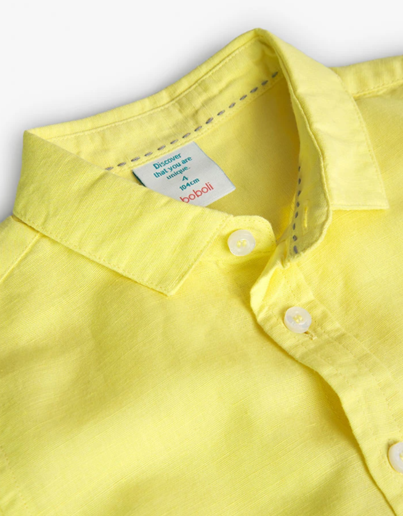 Boys L/S Yellow Linen Shirt