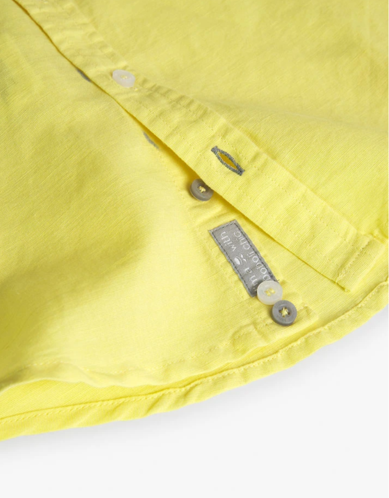 Boboli Boys L/S Yellow Linen Shirt