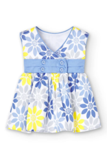 Boboli Blue Yellow Flower Print Dress