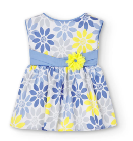 Boboli Blue Yellow Flower Print Dress