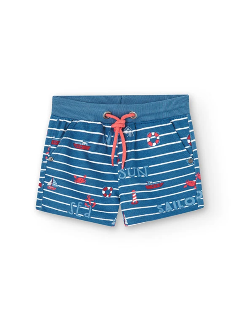 Boboli Blue Stripe Bermuda Shorts