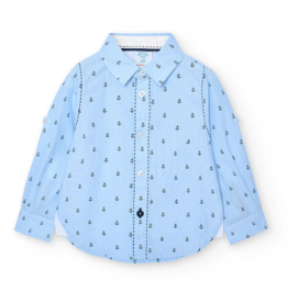 Boboli Blue L/S Shirt w/Anchor Print