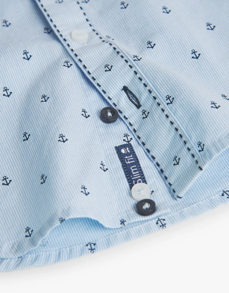 Boboli Blue L/S Shirt w/Anchor Print