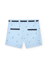 Boboli Blue Oxford Shorts w/Anchor Print