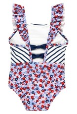RuffleButts Pinafore 1 pc Red White and Bloom
