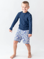 RuffleButts SALE. Long Sleeve Navy Rash Guard