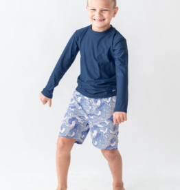 RuffleButts SALE Long Sleeve Navy Rash Guard
