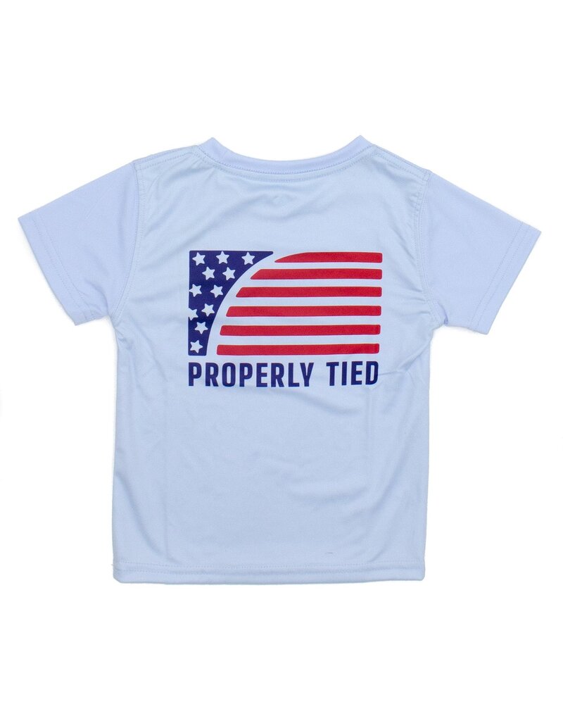 Properly Tied Performance S/S Tee Sport Flag Lt Blue