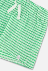 Deux par Deux Crinkle Jersey Short Vichy Green