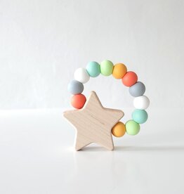 Bannor Toys Star Charm Wood Silicone Teether Bannor