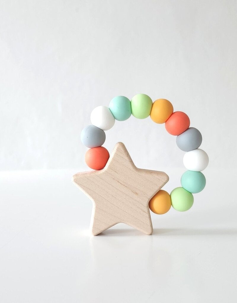 Bannor Toys Star Charm Wood Silicone Teether Bannor