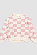miles the label Light Pink Checkered Sweatshirt