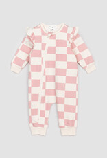 miles the label Light Pink Checkered Playsuit