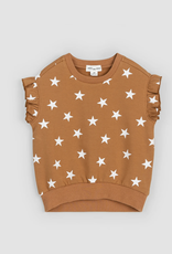 miles the label Star Print Girls S/S Terry Sweatshirt Bronze