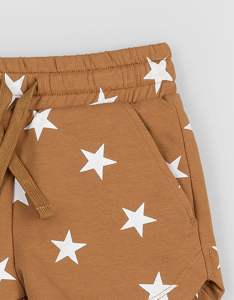 miles the label Star Print Girls Terry Shorts Bronze