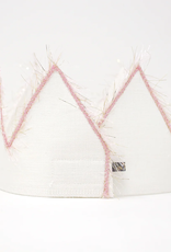 oh baby! 2nd Birthday Crown w/Blush/Gold Trim on Oyster Linen