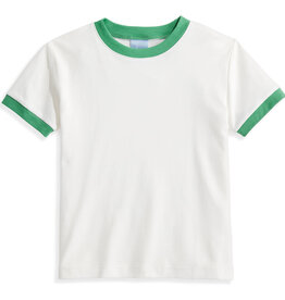 bella bliss SALE. Pima Ringer Tee Ivory w/Green