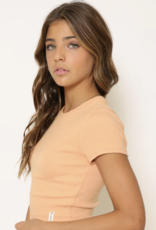 Kaveah Apricot Rib S/S Cropped Top