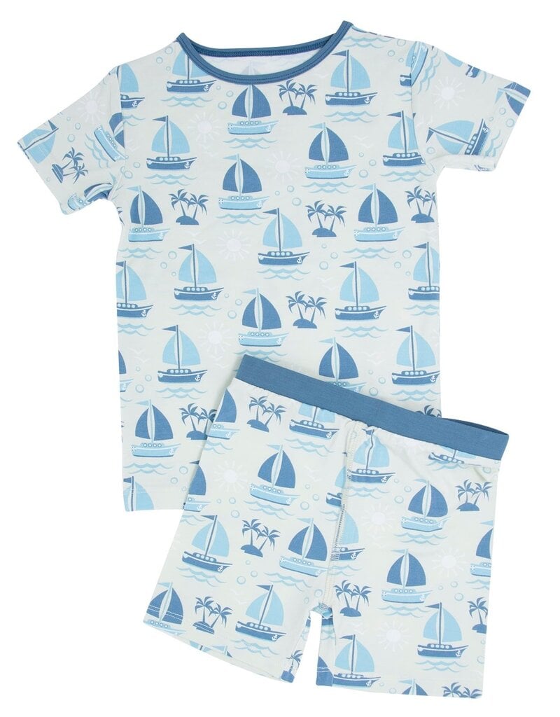 Sweet Bamboo S/S Sailboats Summer Pajamas