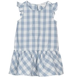 miles the label Blue Dusty Checkered Sleeveless Dress
