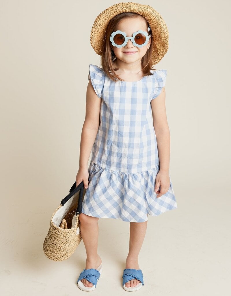 miles the label Blue Dusty Checkered Sleeveless Dress