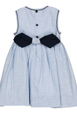 Kidiwi France Emma Smocked Dress Blue White Stripes