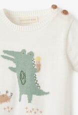 Elegant Baby Alligator Knit Top w/Muslin Shortrs