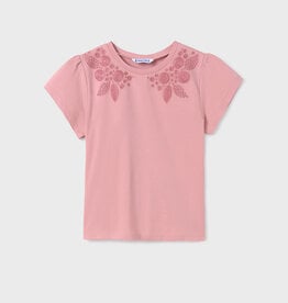Mayoral Rose Embroidered S/S Tee