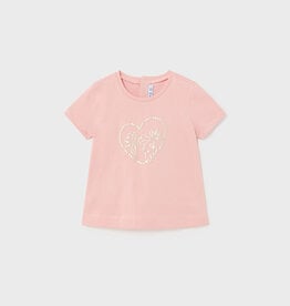 Mayoral Pink Embossed S/S T Shirt