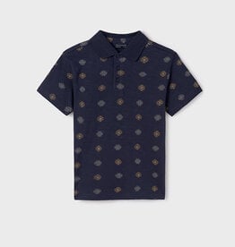 Mayoral Navy S/S Polo w/Small Print