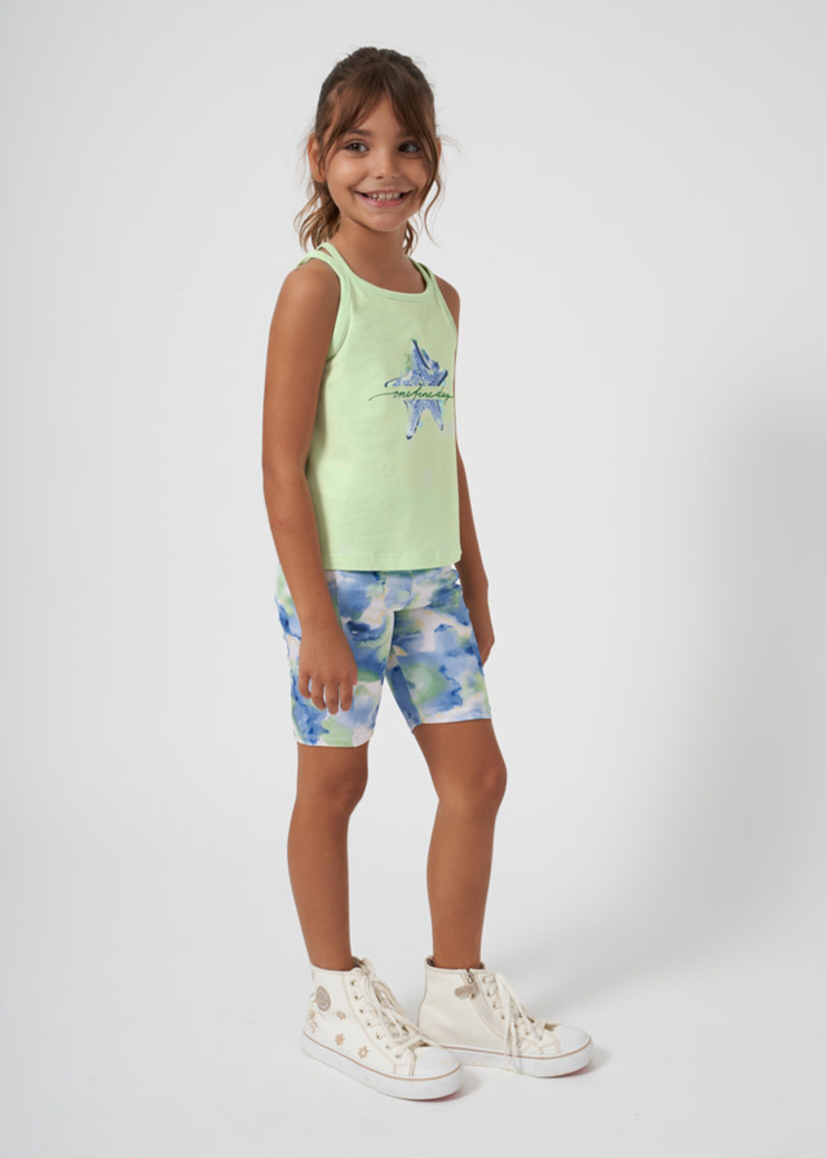 Mayoral Mint Watercolor Bike Shorts