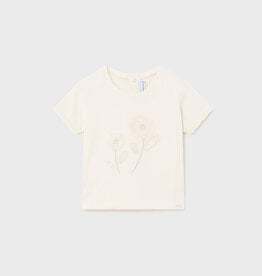 Mayoral Cream S/S Embroidered Shirt