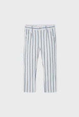 Mayoral Cream Blue Striped Suiting Pants