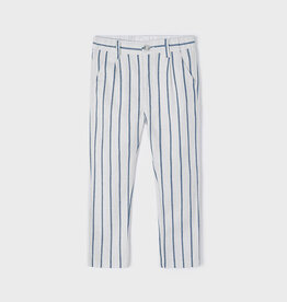 Mayoral SALE Cream Blue Striped Suiting Pants