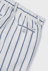 Mayoral Cream Blue Striped Suiting Pants
