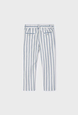 Mayoral Cream Blue Striped Suiting Pants