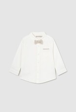 Mayoral Cream L/S Dressy Shirt w/Bow Tie