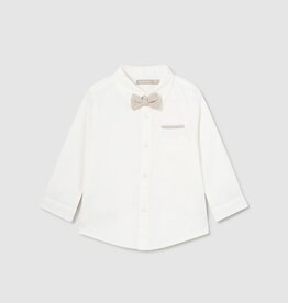 Mayoral Cream L/S Dressy Shirt w/Bow Tie