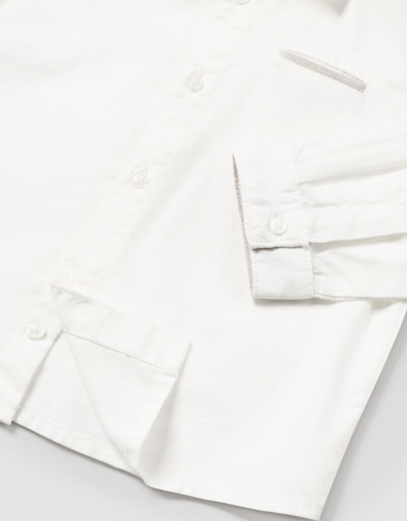 Mayoral Cream L/S Dressy Shirt w/Bow Tie