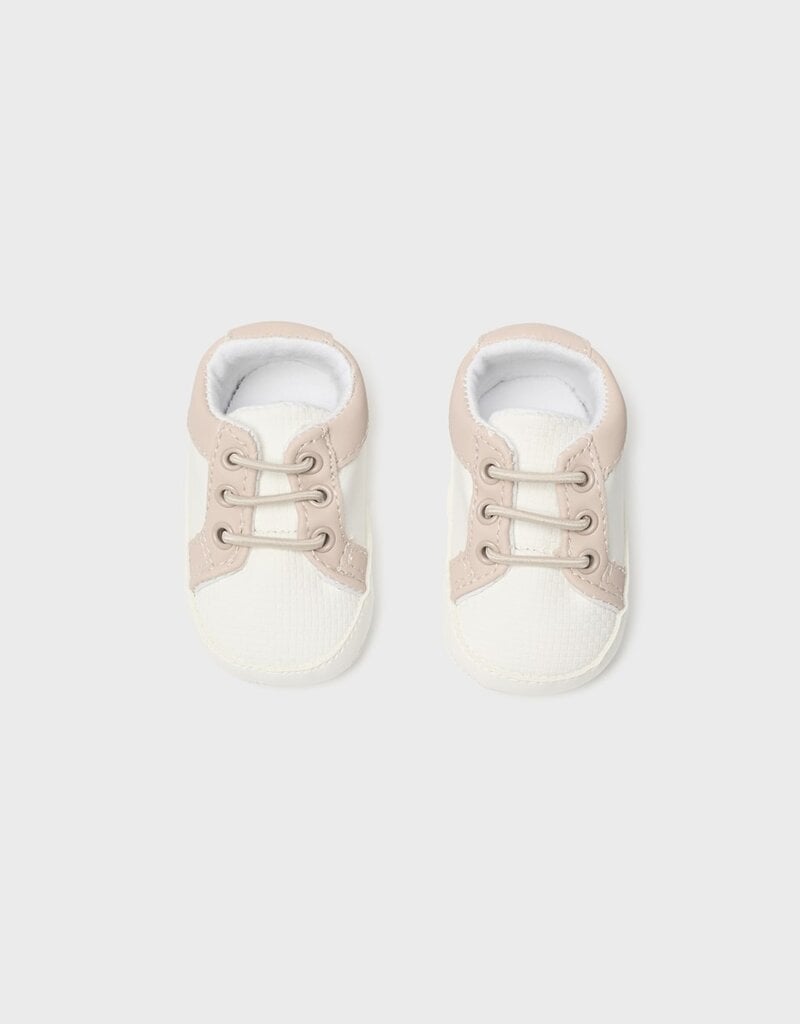 Mayoral Infant Sneakers White w/Pink Trim